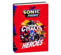 PRESTIGE & DELUXE Agenda compatible avec Sonic Prime Chaos Heroes Hero F.to standard 20 x 15 cm pour l'école 2025/2026 - Couverture rembourrée + Porte-clé sifflet