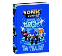 PRESTIGE & DELUXE Agenda compatible avec Sonic Prime Team F.to standard 20 x 15 cm pour l'école 2025/2026 - Couverture rembourrée + Porte-clé sifflet