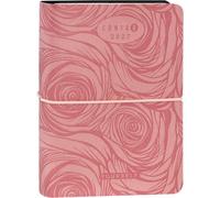 PRESTIGE & DELUXE Agenda journalier compatible avec Comix U Yourself Special Rose 2026-2027, 16 mois, couverture souple, école et université, dimensions 11 x 15,3 cm, porte-clés à paillettes et stylo