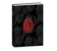 PRESTIGE & DELUXE Agenda Milan Rossoneri - version noire - F.to standard 18 x 14 cm pour l'école 2025/2026 - Couverture rembourrée + porte-clé de football
