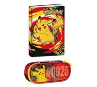 PRESTIGE & DELUXE Agenda scolaire compatible avec Pokemon 2025-2026 F.to Standard 20 x 15 cm + trousse ovale zip + porte-clés personnage