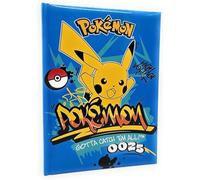 PRESTIGE & DELUXE Agenda scolaire compatible avec Pokemon version bleue Gotta Catch Em All 2026-2027 f.to standard 15 x 20 cm - primaire et secondaire + porte-clés personnage 3D offert