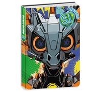PRESTIGE & DELUXE Agenda scolaire Seven SJ Boy Garçon Ligne Animal Hibou Robot 2025-2026 daté F.to standard 20 x 15 cm + porte-clé sifflet et stylo multicolore