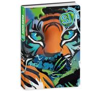 PRESTIGE & DELUXE Agenda scolaire Seven SJ Boy Garçon Ligne Animal Tigre 2025-2026 daté F.to standard 20 x 15 cm + porte-clés sifflet et stylo multicolore