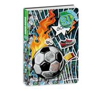 PRESTIGE & DELUXE Agenda scolaire Seven SJ Boy Line Fire ballon football 2025-2026 daté F.to standard 20 x 15 cm + porte-clé sifflet et stylo multicolore