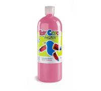 PRESTIGE & DELUXE Détrempe prête superlavable - Flacon de 1000 ml en 18 couleurs assorties ou ensemble Colorbox de 6 couleurs primaires - Produit pour travaux créatifs et peinture (1, 06 - Pink/rose)