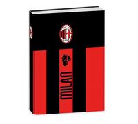 PRESTIGE & DELUXE Milan Diable Rossoneri F.to Agenda standard 18 x 14 cm pour l'école 2025/2026 - Couverture rembourrée + Porte-clé de football