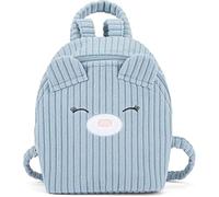 PRESTIGE & DELUXE Mini sac à dos en velours officiel Mofu Mofu Ours Bleu avec bretelles réglables, éléments 3D et broderie, fermeture à glissière pratique, 16,5 x 22,5 x 10 cm + porte-clés