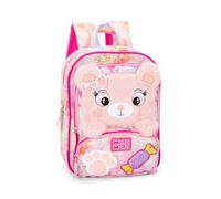 PRESTIGE & DELUXE Mini sac à dos Mofumofu Orsetta Rose école pour fille Dim. 23 x 30 x 10 cm + cadeau porte-clés paillettes