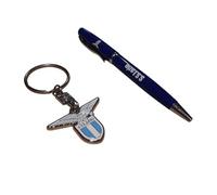 PRESTIGE & DELUXE Porte-clé et stylo à bille Lazio dans une élégante boîte cadeau + porte-clés équipe