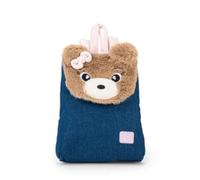PRESTIGE & DELUXE Sac à dos à rabat Mofu Mofu ourson pour loisirs - Tissu doux pour fille 27 x 22 cm bretelles réglables + porte-clés