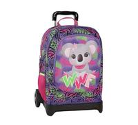 PRESTIGE & DELUXE Sac à dos scolaire amovible WWF Koala Fuchsia pour filles + 7 stylos effaçables et porte-clé pailettes