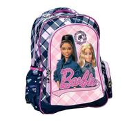 PRESTIGE & DELUXE Sac à dos scolaire compatible avec Barbie & Friends Rond 3 compartiments zip - bretelles et dossier rembourrés - pour enfants primaire secondaire, multicolore, standard, Trolley