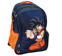 PRESTIGE & DELUXE Sac à dos scolaire compatible avec Dragonball rond 3 compartiments zippés pour enfants primaire secondaire + kit stylos