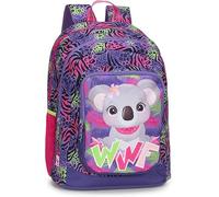 PRESTIGE & DELUXE Sac à dos scolaire rond WWF Koala Fuchsia pour filles + 7 stylos effaçables et porte-clés pailettes