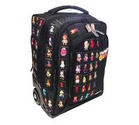 PRESTIGE & DELUXE Sac à dos scolaire Stumble Guys noir rond 3 compartiments avec badge - Couleur unie Pool Over + 7 stylos effaçables et porte-clés Stumble Guys, multicolore, taille unique