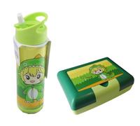 PRESTIGE & DELUXE So Kawaii Dinosaure Dinosaure 800 ml et gourde 530 ml pour école, gite, pique-nique et mer + porte-clés à paillettes