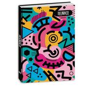 PRESTIGE & DELUXE Teenace Agenda scolaire multicolore graffiti 2025-2026 standard 18 x 13 cm + porte-clés cadeau avec paillettes et stylo multicolore