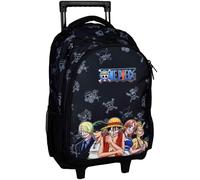 PRESTIGE & DELUXE Trolley Bag Sac à dos scolaire One Piece Noir + porte-clés personnage, multicolore, standard, Trolley