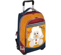 PRESTIGE & DELUXE Trolley Sac à dos en peluche chiot lapin orange 2 compartiments avec fermeture éclair, bretelles rembourrées, pour fille, écoles élémentaires et moyennes, multicolore, standard