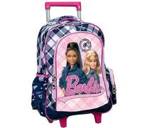 PRESTIGE & DELUXE Trolley Sac à dos scolaire avec roues compatible avec Barbie Rose + set d'écriture 7 pièces, multicolore, standard, Trolley