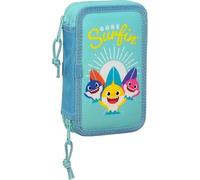 PRESTIGE & DELUXE Trousse 2 pian Baby Shark Surfing contient 28 pièces pour l'école Dim. 12,5 x 4 x 19,5 cm, multicolore, standard, Classique