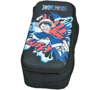 PRESTIGE & DELUXE Trousse d'école 0ne Piece Luffy ovale 2 compartiments - fermeture éclair + porte-clés cadeau, multicolore, piccolo, Classique