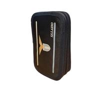 PRESTIGE & DELUXE Trousse scolaire Lazio 3 étages avec papeterie, marqueurs, crayons, compartiments organisés + porte-clé équipe gratuit