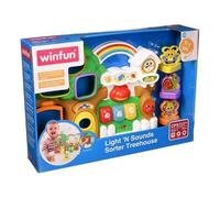 PRESTIGE & DELUXE Winfun Maison arbre des formes avec lumières et sons - Jeu éducatif pour la première enfance avec encastrements, musique et mélodies - Centre d'activités pour enfants de 12 mois et