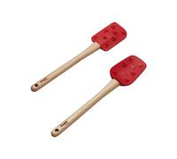 Prestige Disney Bake with Mickey Mouse Lot de 2 spatules en silicone avec poignées en bois, cuillère et spatule pour poêles antiadhésives, 29 cm, rouge