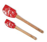 Prestige Disney Lot de 2 spatules Mickey Mouse en silicone avec manche en bois Rouge