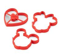 PRESTIGE Disney Lot de 3 moules à crêpes en silicone Rouge
