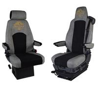 PRESTIGE LINE Housse Siege Voiture pour Camions pour Scania série R, S Configuration des sièges B Siège Passager Pliant/Dépliant Grau Ergonomique Fabriqué en éco-Cuir imperméable