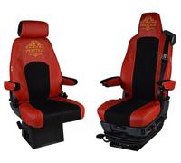 PRESTIGE LINE Housse Siege Voiture pour Camions pour Scania série R, S Configuration des sièges B Siège Passager Pliant/Dépliant Rot Ergonomique Fabriqué en éco-Cuir imperméable