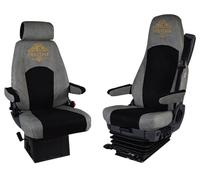 Prestige Line Housses de siège pour Scania série R et S Configuration A Gris - Siège Conducteur avec Ceinture de Sécurité et Tendeur/Déflecteur de Ceinture de Sécurité