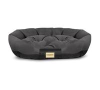 Prestige Lit pour chien Lit pour animal Lit pour animal Ovale PVC imperméable Codura 100% Polyester Poids : 240gr/m2 (100 x 75 cm, Noir)