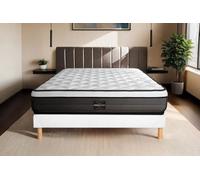 Prestige Literie - Ensemble Suite Ressorts Ensachã©S Et Mã©Moire De Forme Sommier Blanc - Blanc