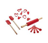 Prestige Lot de 4 ustensiles de cuisine Disney Bake with Mickey Mouse avec cuillères à mesurer, spatule en silicone, rouleau à pâtisserie et emporte-pièce