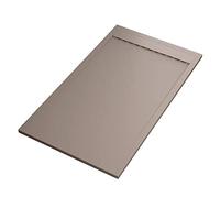 Prestige - Receveur de douche effet pierre d’ardoise avec grille latérale, couleur sable 90x100