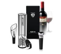 Prestigio Nemi Ouvre-bouteille de Vin Automatique - Tire-bouchon électrique Rechargeable avec Aérateur Bouchon de Vide et Coupe-papier Cadeau Parfait