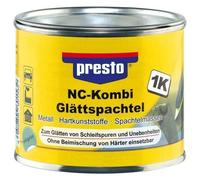 Presto 1K Nc-Kombi-Glättspachtel 601532 250g Porenfrei Plastique Dur Métal
