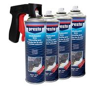 Presto Lot de 4 sprays de protection de bas de caisse avec poignée pistolet Noir 500 ml