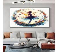 Prêt à Accrocher: Impression sur Toile Fée Fantastique Bleu Toile Decoration Murale pour Embellir le Salon, la Chambre ou l'Hôtel 70x140 cm Tableau Moderne