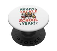 Prêt à Affronter Cette année Scolaire Jeux de Mots de Football Sportifs pour Enfants PopSockets PopGrip Adhésif