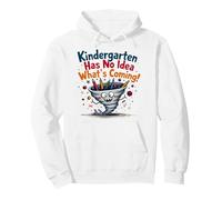 Prêt à écraser la Maternelle - Aucune idée de ce Qui Arrive! Sweat à Capuche, Unisexe pour Adultes, Blanc, XXL