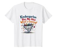 Prêt à écraser la Maternelle - Aucune idée de ce Qui Arrive! T-Shirt, Enfant, Blanc, 3 Ans