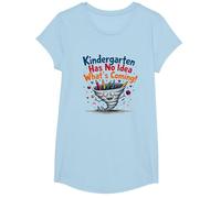 Prêt à écraser la Maternelle - Aucune idée de ce Qui Arrive! T-Shirt, Fille, Bleu Céleste, L