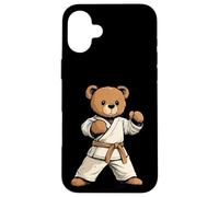 Prêt à se battre avec ce design d'ours en peluche de karaté Coque pour iPhone 16 Plus