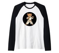 Prêt à se battre avec ce design d'ours en peluche de karaté Manche Raglan