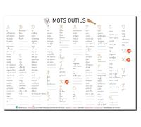 Prêt! Poster Éducatif Mots Outils Invariables Écriture Cursive A3 | 42x30 cm, Affiche Pédagogique Français, CP à CM2, Papier Mat, Multicolore